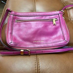 Polo Ralph Lauren Fuchsia Bag . Gold zippers
